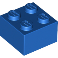 Lego kostka (kostička) 2x2, modrá (300323, 300373, 4103589)